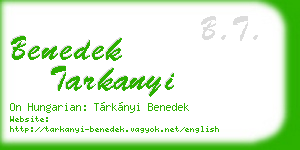 benedek tarkanyi business card