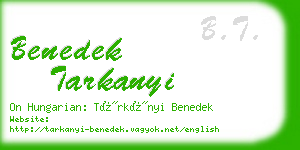 benedek tarkanyi business card